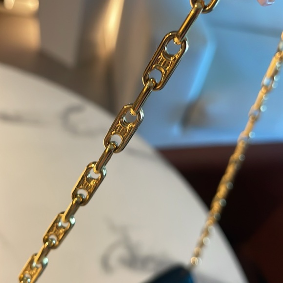 Celine Vintage Box Calf Macadam Logo 2Way Chain Shoulder Clutch RARE - Picture 14 of 14